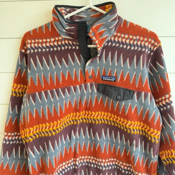 Patagonia Synchilla Snap-T Fleece Pullover Laughing Waters Dark Ruby Size med - Picture 7 of 11